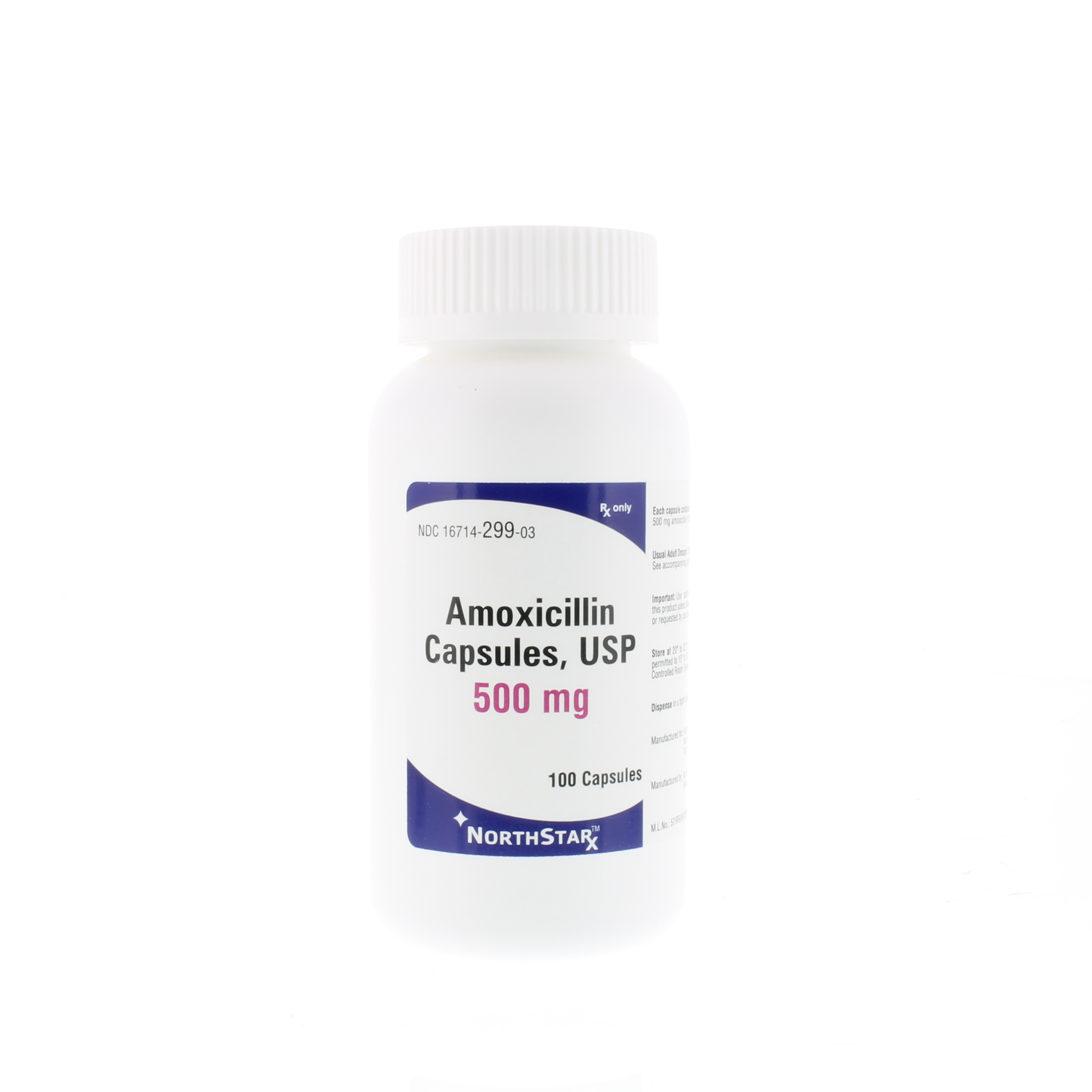 Amoxicillin 500mg Capsules - Bottle/100